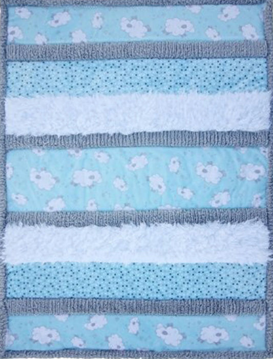 Shannon Fabrics Cuddle Kit Bambino Sleepytime baby quilt kit with coordinated Cuddle and Luxe Cuddle plush fabrics in soft sleepytime colors.

