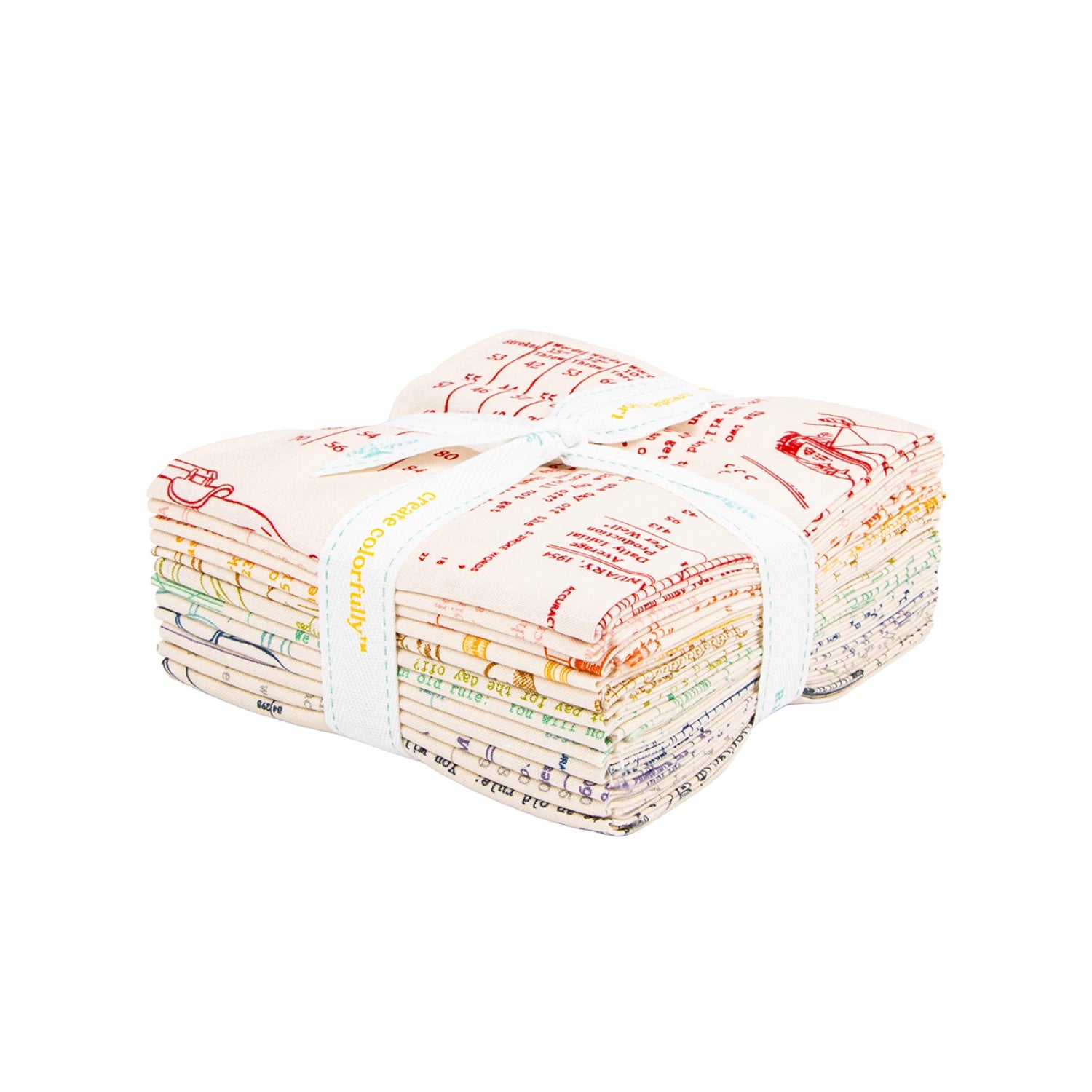 TYPEography Fat Quarter Bundle B by Riley Blake Designs – 12 pcs cotton fabric with vintage typography prints