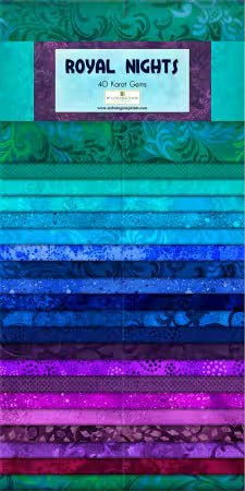 Wilmington Prints Royal Nights-40 Karat Gems-Revised 9/17/19, Blue, 2.5 inches