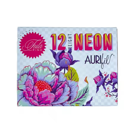 Aurifil Designer Collections 3 Large Spools 100% Cotton 12wt (356 Yards Each) TP12NC3 | 12wt Neon by Tula Pink Colors Included: 7002, 7000, 7001 - Made in Italy