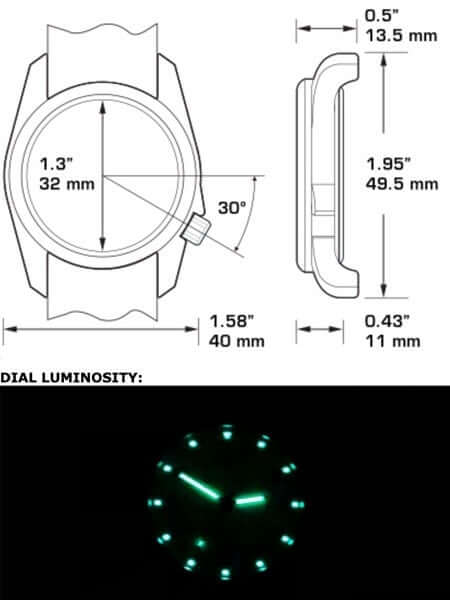 Bertucci DX3 Evergreen Comfort Canvas Band Saguaro Analog Dial Quartz Watch 11093