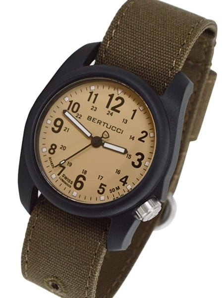 Bertucci DX3 Field Watch 11091 patrol khaki dial bark comfort canvas band