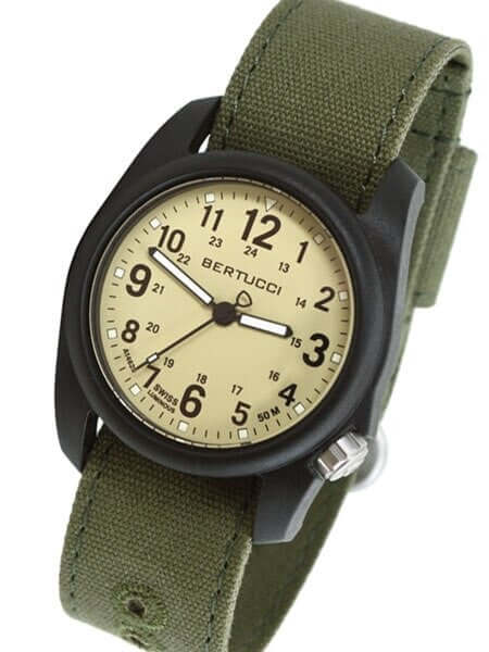 Bertucci DX3 Evergreen Comfort Canvas Band Saguaro Analog Dial Quartz Watch 11093