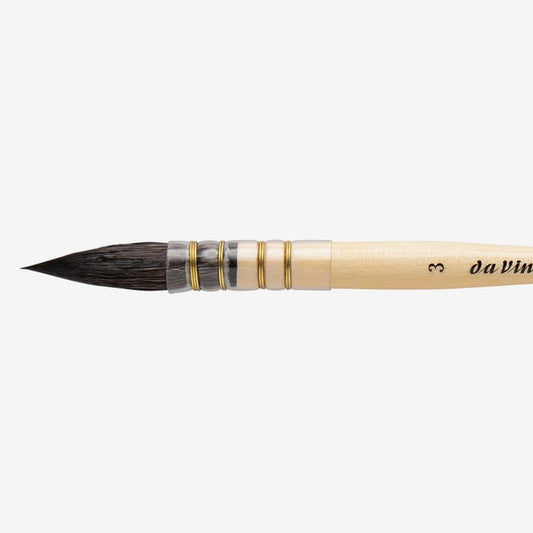 da Vinci Watercolor Series 418 Petit Gris Pur Paint Brush, Wash/Mop Pure Russian Blue Squirrel, Size 3 (418-03)