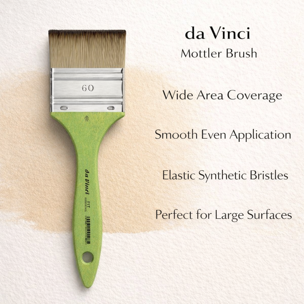 da Vinci Student Series 5073 Fit for School and Hobby Paint Brush, Mottler Flat Elastic Synthetic with Green Matte Handle, Size 60